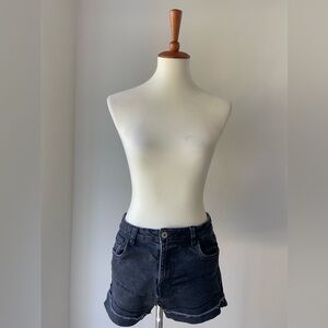 Zara High Rise Black Denim Shorts